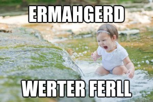 This picture of a baby and a waterfall has very little to do with this week's podcast.
